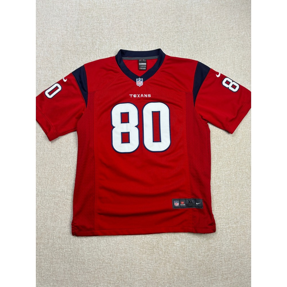 Nike Houston Texans Andre Johnson 80 NFL Jersey Kids XL Red Football On Field